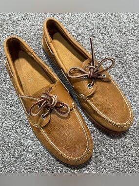 Timberland Boat Shoes Brown Leather Men’s 7.5 Fits Women 9.5-10 Classic 2 Eye